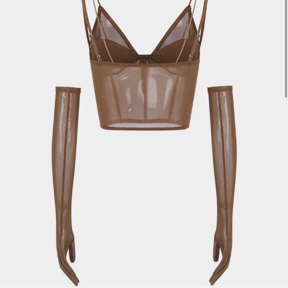 Cape clique crop top with long gloves size M - Picture 2 of 9